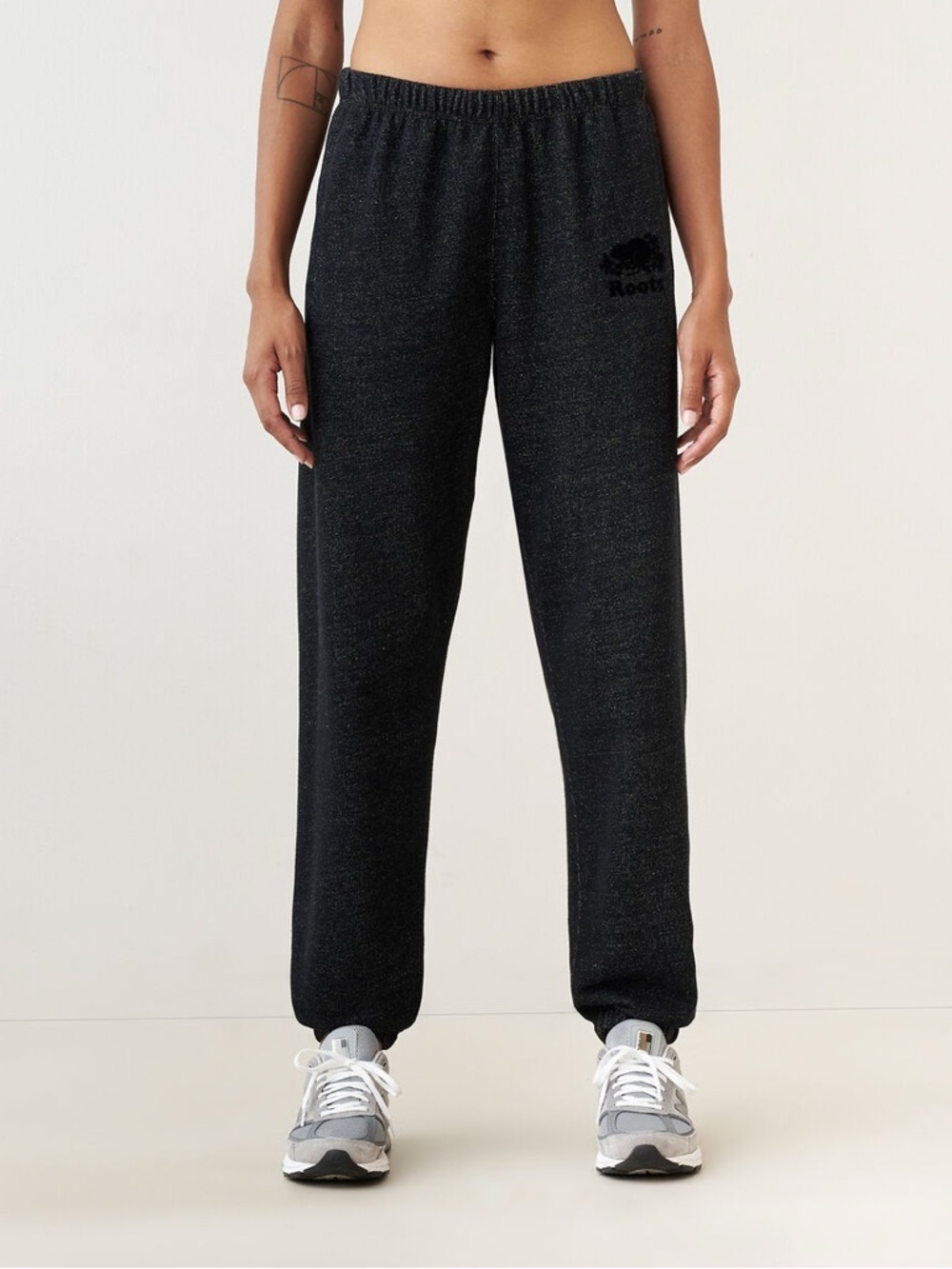 Roots black pepper boyfriend sweat pants Joggers lounge wear mountains sz xs